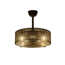 Load image into Gallery viewer, Industrial Ceiling Fan Light Black Metal Mesh Cage Fan with Light Ceiling Lights Living and Home 

