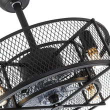 Load image into Gallery viewer, Industrial Ceiling Fan Light Black Metal Mesh Cage Fan with Light Ceiling Lights Living and Home 
