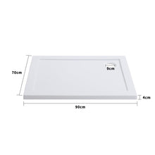 Load image into Gallery viewer, Livingandhome 900x700mm Rectangular Shower Tray White, DM0405DM0423 Living and Home 
