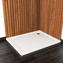 Load image into Gallery viewer, White Acrylic Shower Tray Leak-Proof Tray with Drain Shower Trays Living and Home W 100 x D 80 cm 
