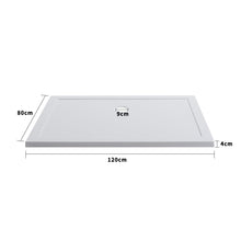 Load image into Gallery viewer, Livingandhome 900x700mm Rectangular Shower Tray White, DM0405DM0423 Living and Home 
