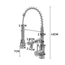 Load image into Gallery viewer, Stainless Steel Kitchen Faucet with Pull Down Spring Spout and Pot Filler
