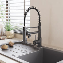 Load image into Gallery viewer, Stainless Steel Kitchen Faucet with Pull Down Spring Spout and Pot Filler
