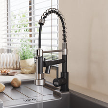 Load image into Gallery viewer, Kitchen Faucet with Pull Down Spring Spout and Pot Filler Kitchen Taps Living and Home Chrome+Black 
