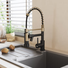 Load image into Gallery viewer, Stainless Steel Kitchen Faucet with Pull Down Spring Spout and Pot Filler
