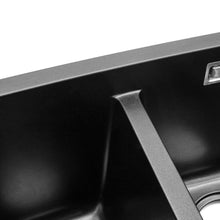 Load image into Gallery viewer, Quartz Equal Double Bowl Undermount Kitchen Sink Black Kitchen Sinks Living and Home 
