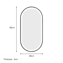 Load image into Gallery viewer, Modern Oval LED Wall Mirror Metal Framed
