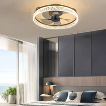 Load image into Gallery viewer, Modern Round Crystal Ceiling Fan with Light
