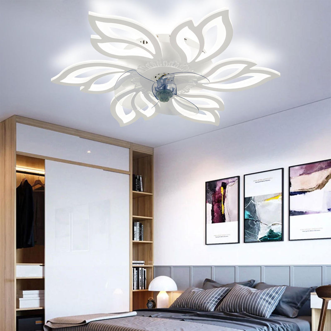 Modern Flower Shape Ceiling Fan with Light