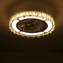Load image into Gallery viewer, Round Crystal Flush Mount LED Ceiling Fan Light Ceiling Fans Living and Home 
