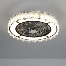 Load image into Gallery viewer, Round Crystal Flush Mount LED Ceiling Fan Light Ceiling Fans Living and Home 
