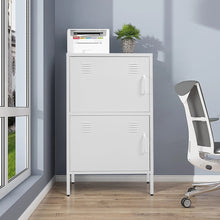 Load image into Gallery viewer, Sleek White Two-Door File Cabinet for Modern Storage Solutions Living and Home 
