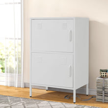 Load image into Gallery viewer, Sleek White Two-Door File Cabinet for Modern Storage Solutions Living and Home 
