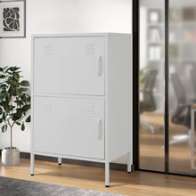 Load image into Gallery viewer, Sleek White Two-Door File Cabinet for Modern Storage Solutions Living and Home 

