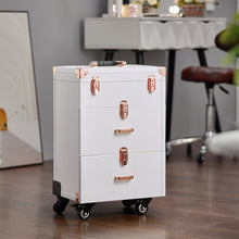 Load image into Gallery viewer, Professional 3 in 1 Cosmetic Trolley Case Makeup Box on Wheels
