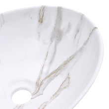 Load image into Gallery viewer, 41.5cm W x 13.5cm D White Oval Marble Vessel Bathroom Sink Bathroom Sinks Living and Home 
