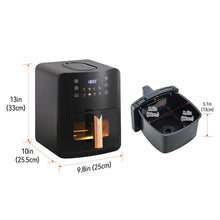 Load image into Gallery viewer, 5L Black Digital Air Fryer with Visual Window Air Fryers Living and Home 
