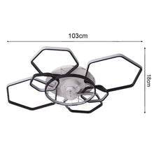 Load image into Gallery viewer, Geometrical Ceiling Mount LED Fan Light
