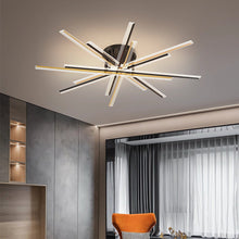Load image into Gallery viewer, Lightsin Elegant Black Crossed Line Modern Flush Mount Ceiling Light Lightsin UK Gold 
