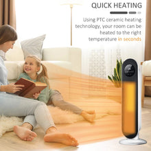 Load image into Gallery viewer, 2ft H White Digital PTC Ceramic Heater with Remote Control Freestanding Patio Heaters Living and Home 
