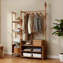 Load image into Gallery viewer, Multifunctional Coat Rack with Hanging Rod &amp; Shelves
