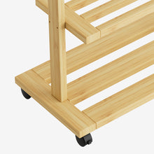 Load image into Gallery viewer, Bamboo Clothing Rack with Storage Shelves
