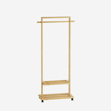 Load image into Gallery viewer, Bamboo Clothing Rack with Storage Shelves
