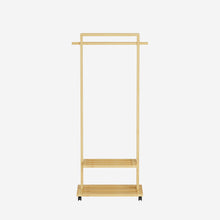 Load image into Gallery viewer, Bamboo Clothing Rack with Storage Shelves
