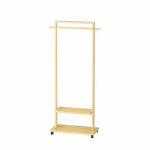Load image into Gallery viewer, Bamboo Clothing Rack with Storage Shelves
