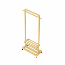 Load image into Gallery viewer, Bamboo Clothing Rack with Storage Shelves

