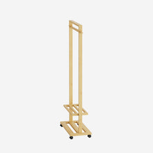Load image into Gallery viewer, Bamboo Clothing Rack with Storage Shelves
