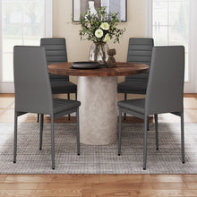 Load image into Gallery viewer, Set of 4 Modern Faux Leather Armless High Back Dining Chairs
