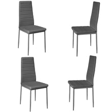Load image into Gallery viewer, Set of 4 Modern Faux Leather Armless High Back Dining Chairs
