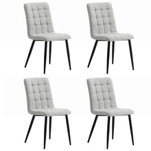 Load image into Gallery viewer, 4Pcs Tufted Modern Armless Dining Chairs with Metal Legs
