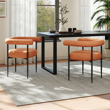 Load image into Gallery viewer, Set of 2 Modern Dining Chairs with Black Metal Legs
