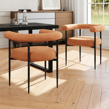 Load image into Gallery viewer, Set of 2 Modern Dining Chairs with Black Metal Legs
