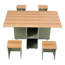Load image into Gallery viewer, Drop Leaf Dining Table Set with 4 Stools

