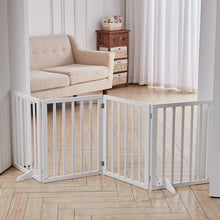Load image into Gallery viewer, Living Room Safety Fence Wooden Folding 4-Panel Pet Gate Pet Supplies Living and Home White 
