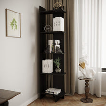 Load image into Gallery viewer, 5 Tier Bookshelf Shelf Storage Shelving Unit Corner Rack Display Stand Shelves &amp; Racks Living and Home Black 
