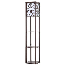 Load image into Gallery viewer, Brown Floor Lamp with Flower Linen Shade 3 Layers Indoor Towered Lamp Floorlamp Living and Home 
