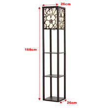 Load image into Gallery viewer, Brown Floor Lamp with Flower Linen Shade 3 Layers Indoor Towered Lamp Floorlamp Living and Home 
