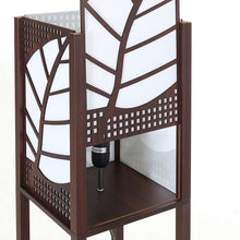 Load image into Gallery viewer, Modern Floor Lamp with Linen Shade Wood Leaf Patterned 3 Layers Towered Lamp Floorlamp Living and Home 
