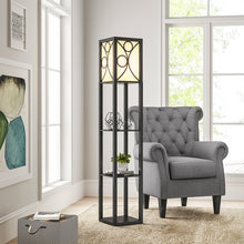 Load image into Gallery viewer, Floor Lamp Wood Standing with Storage Shelf
