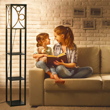 Load image into Gallery viewer, Floor Lamp Wood Standing with Storage Shelf
