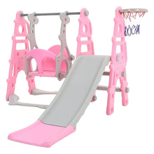 Load image into Gallery viewer, Kids Toddler Swing and Slide Set with Basketball Hoop
