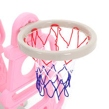 Load image into Gallery viewer, Kids Toddler Swing and Slide Set with Basketball Hoop
