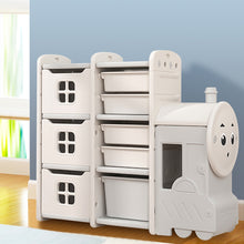 Load image into Gallery viewer, Cute Train Shape Toys Storage Rack for Kids Floor Standing
