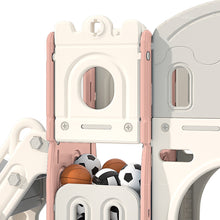 Load image into Gallery viewer, Kids Playset with Slide Basket Hoop Indoor Toddler Playground
