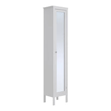 Load image into Gallery viewer, Slim White Tall Cabinet with Mirror Door
