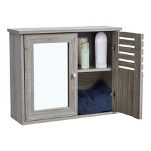 Load image into Gallery viewer, Livingandhome 600x492mm Wooden Bathroom Mirror Wall Cabinet
